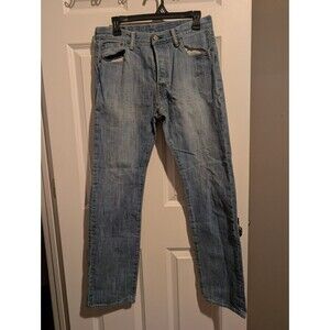 Levi's 501 Men's Jeans Distressed 30x32 Blue Medium Wash Straight Leg Button Fly